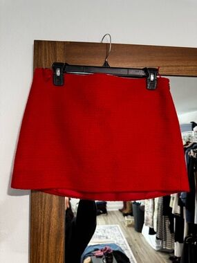 Zara Red Low Rise Mini Skirt NWT